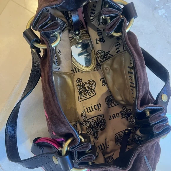 Juicy Couture Vintage Black and Pink Shoulder Bag - Picture 3 of 4